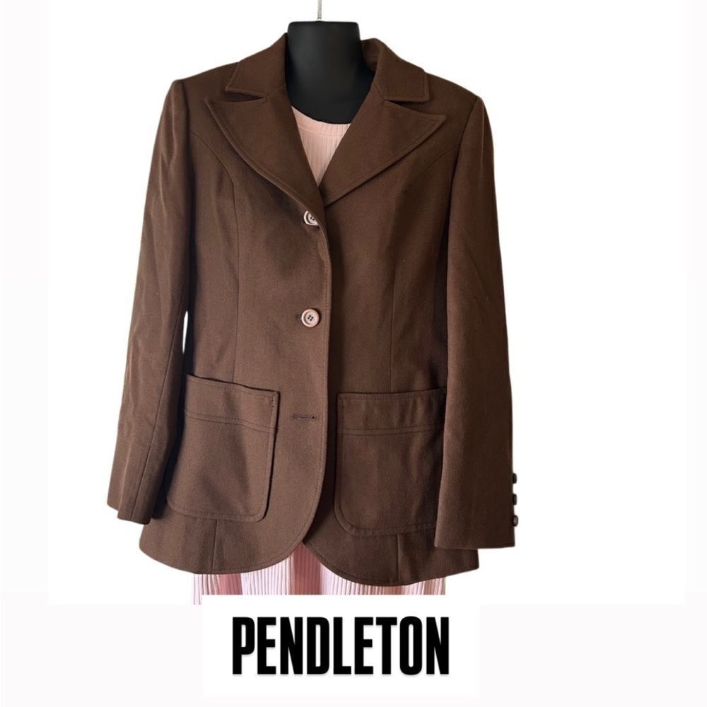 PENDLETON brown wool top blazer jacket made in US… - image 1